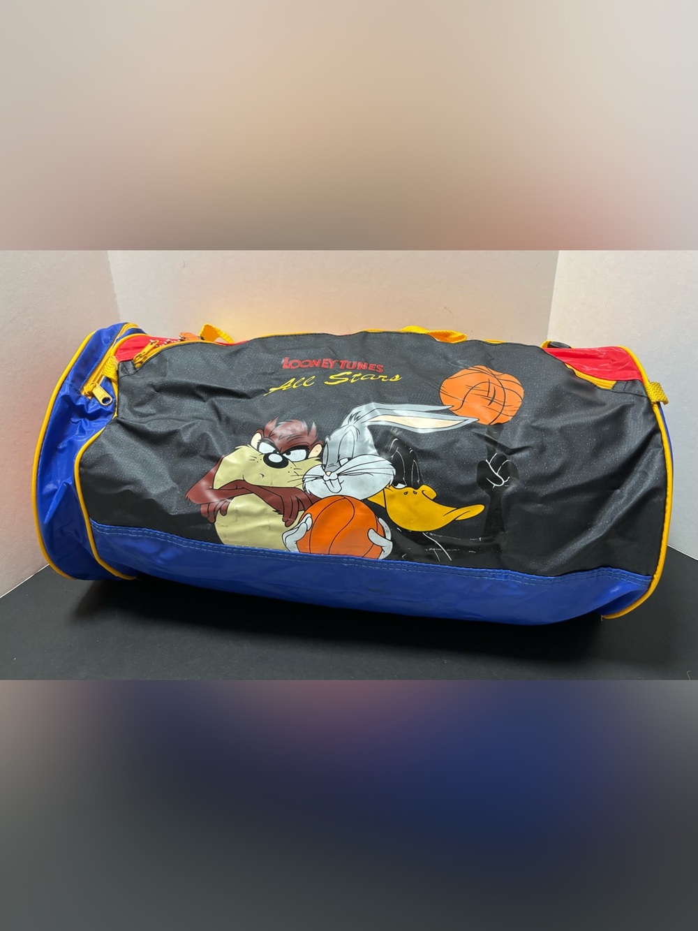 Vintage 1993 Looney Tunes All Stars Basketball Duffle Bag Black